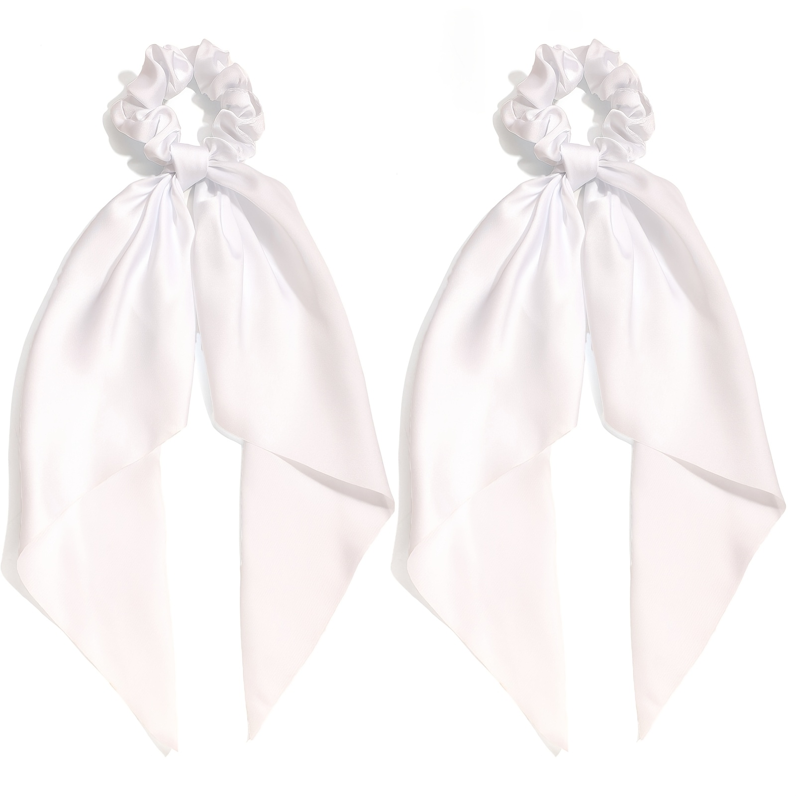 2pcs Solid Color Fabric Hair Rings for Everyday Use