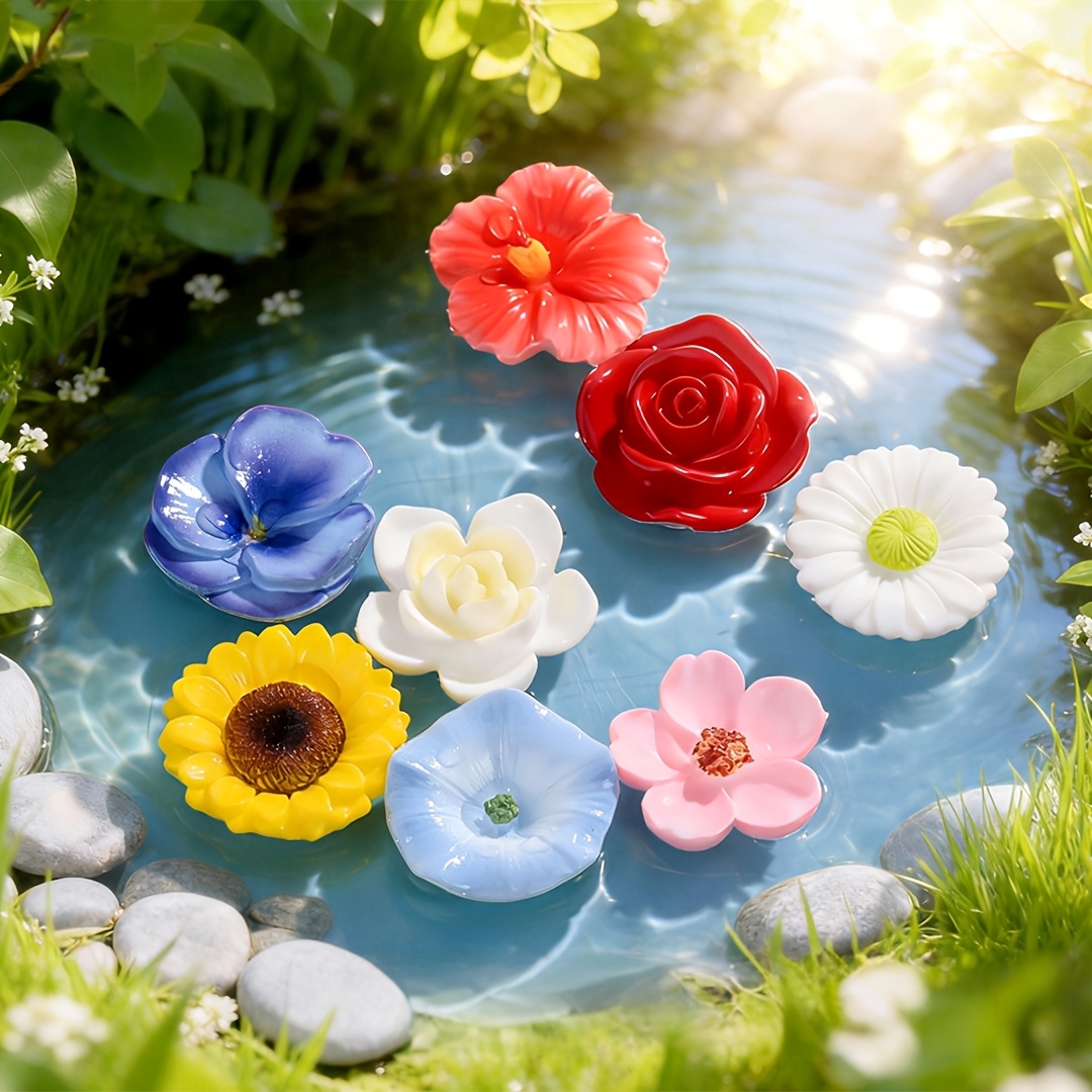 Micro Landscape Floating Flower Sunflower Resin Ornament, Fish Tank Aquarium Landscaping Additions, Decoration Additions