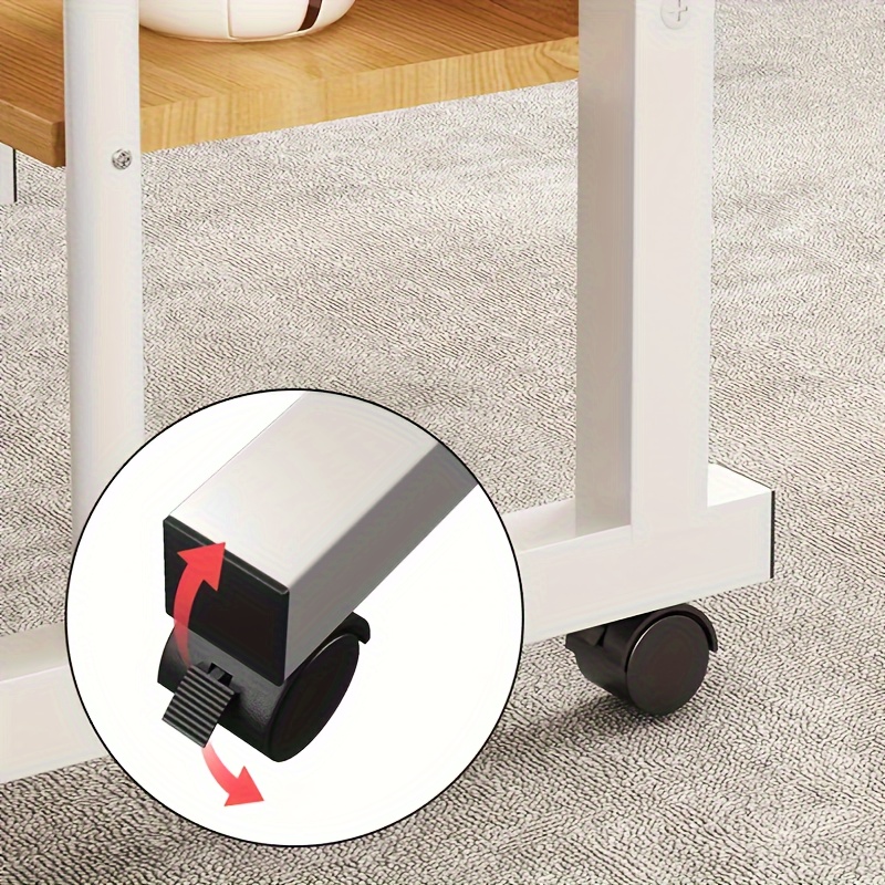 1pc bedroom bedside table movable simple bedside table student lifting table dormitory lazy table simple computer table with pulley suitable for bedrooms offices living rooms and homes details 6