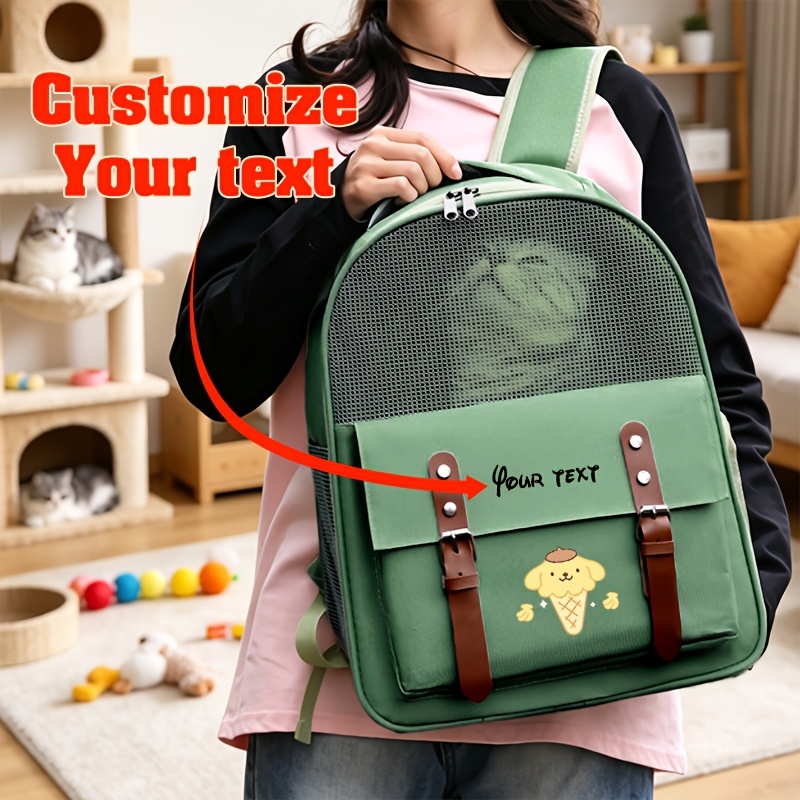 Customizable Portable Pet Bag with Pudding Dog Pattern