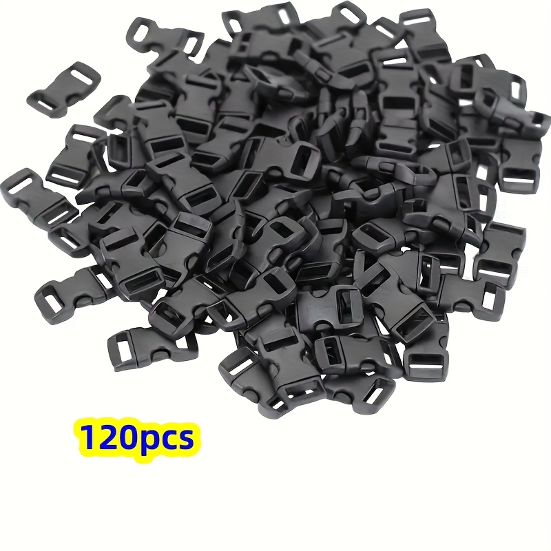 TEMU 120 hebillas de lateral curvas de 3/8" - Ideales para pulseras de cordón, collares para mascotas, costura y hebillas ajustables duraderas para