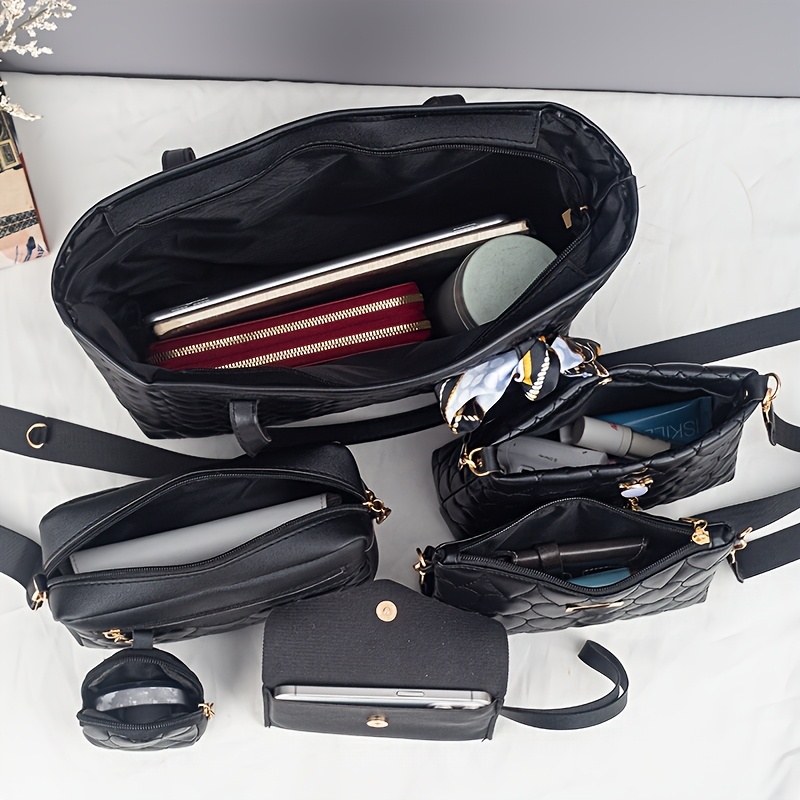 Stylish And Trendy Heart-Shaped Flower Tote Bag Set of Six