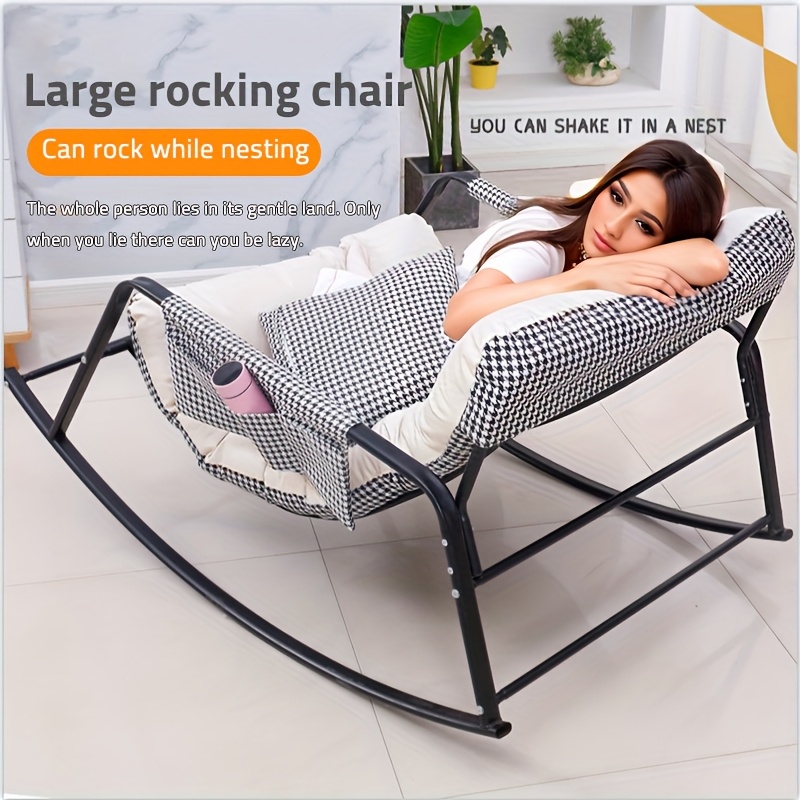 Living Room Rocking Chair For Heavy Person 1pc Oversized Metal
