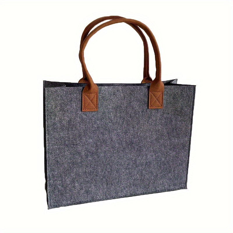 Image of Large Capacity Non-woven Handbag For Moms - Stylish Minimalist Handbag With Fixed Shoulder Straps, Open & Durable Fabric - Perfect For Shopping, Travel, Essentials & Party Favors (black)