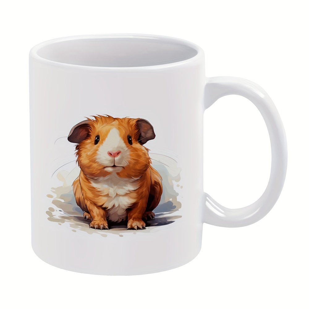 

1pc 11oz/330ml Mug For Cafe, Coffee Mug, Cute Farm Animals, Hamster, Gift For Friends, Sisters, Colleagues, Family, Coffee Drinker, Owner, Ceramic Cup