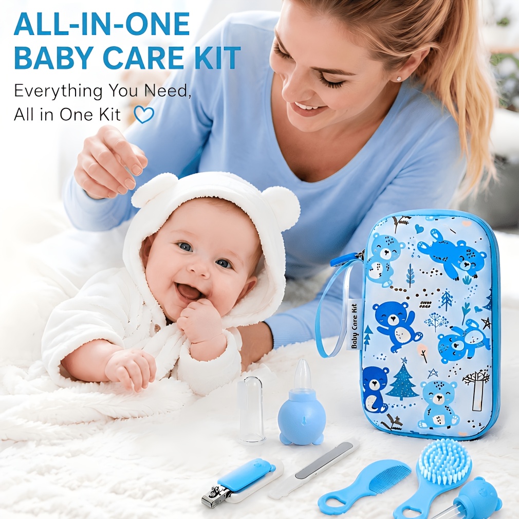 9pcs Newborn Baby Care Essentials Kit with Travel Case