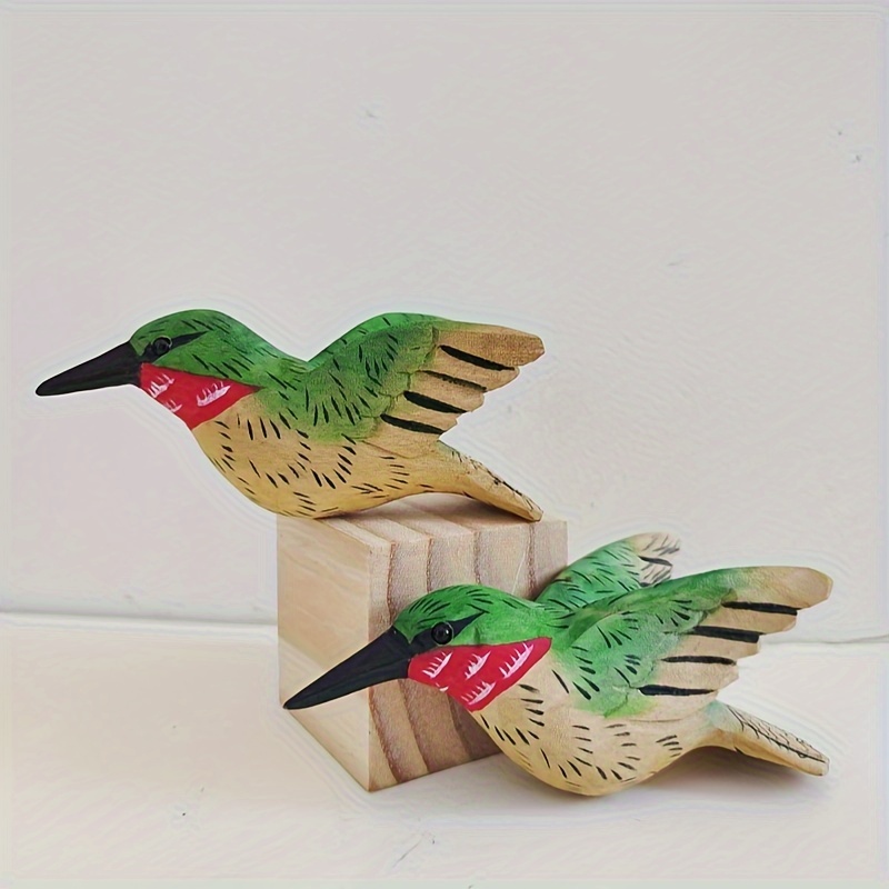 

Handcrafted Wooden Hummingbird Figurine - Hand-painted, Personalized Animal Decor For Home | Perfect Gift For Bird Enthusiasts Bird Decor Bird Figurines