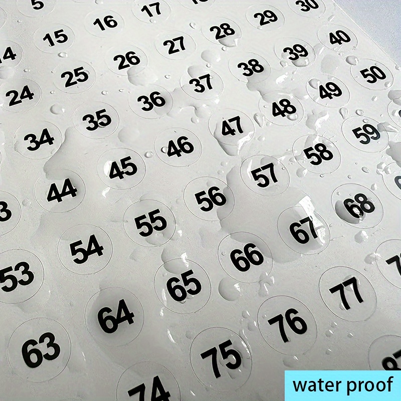 1pcs Number Stickers 2.54cm Waterproof Round Self-adhesive Label Storage Classification Office School Accessories - Stationery Sticker