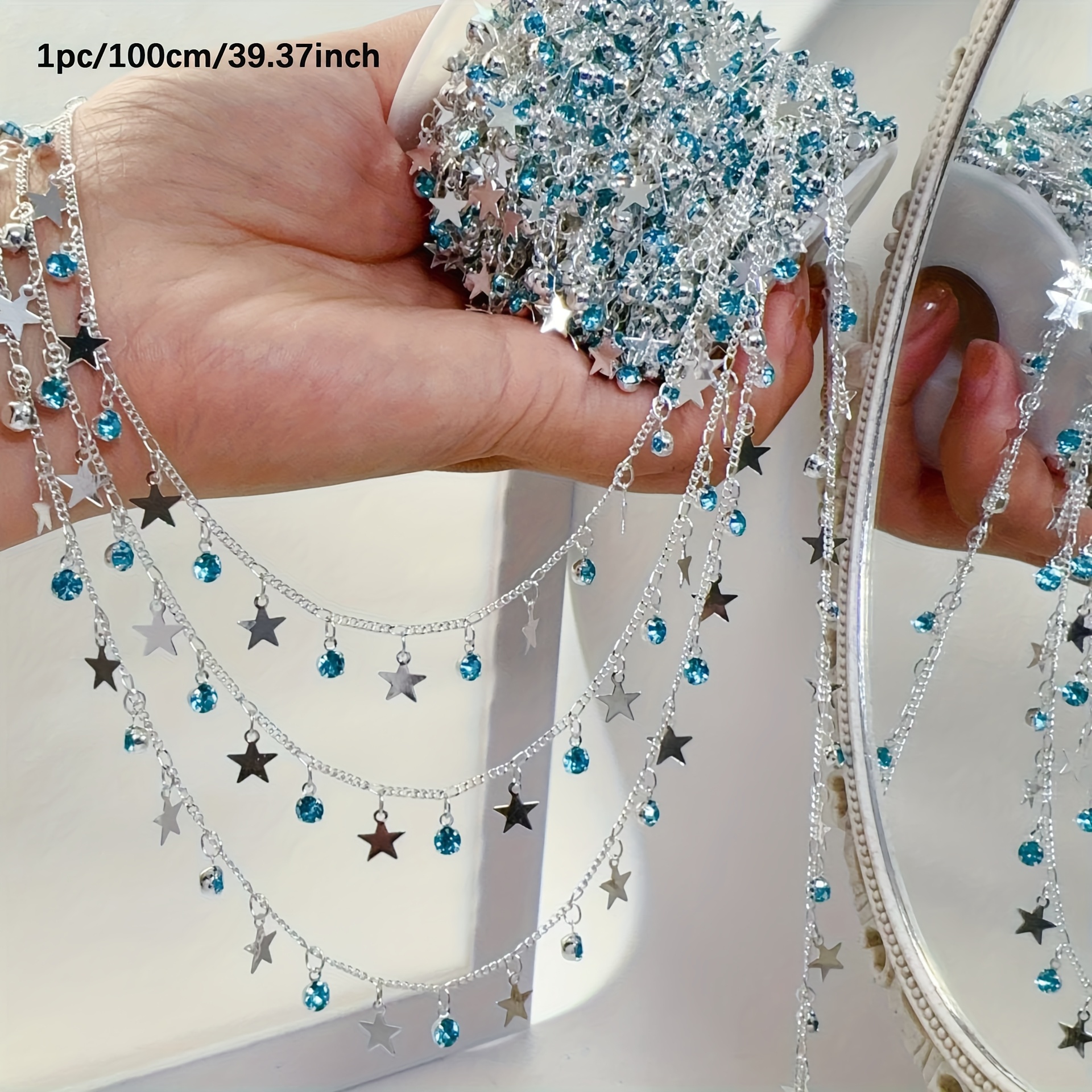 1pc Of 39.37 Inches / Handmade Star Chain With Stars For Decorative Crafts Accessory
