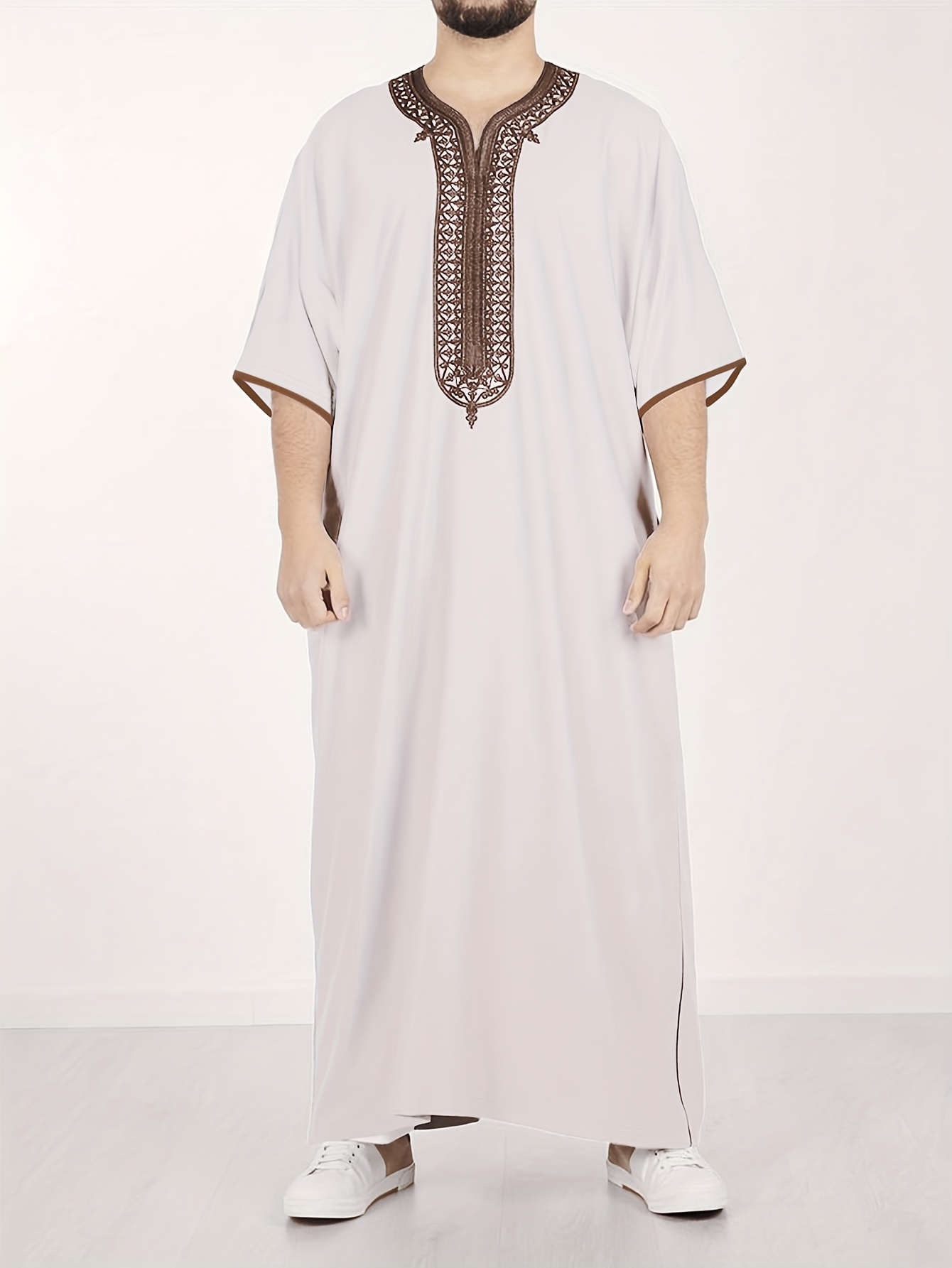 Arabia 2025 - Heren Casual Lange Mouwen Zak Losse Robe Shirt Moslim