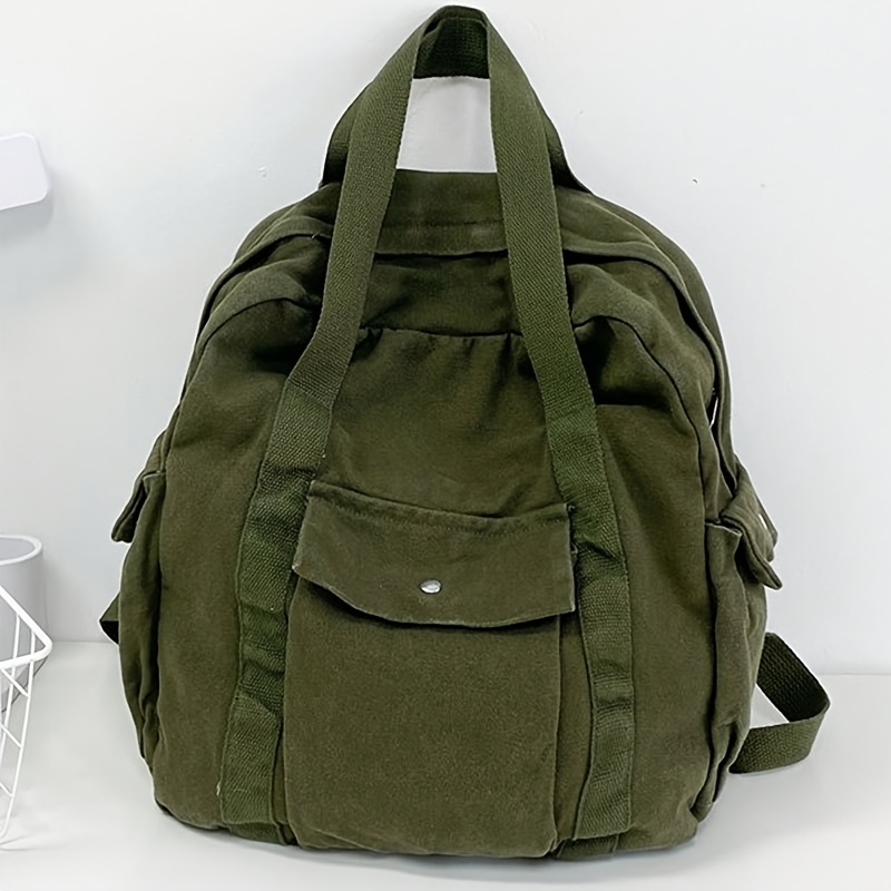 E-shop Washed Mode Damen Casual Canvas Rucksack, Multifunktionaler Damenrucksack, Studentenrucksack, Einzelner Schultertasche, Mehrere , Shopping