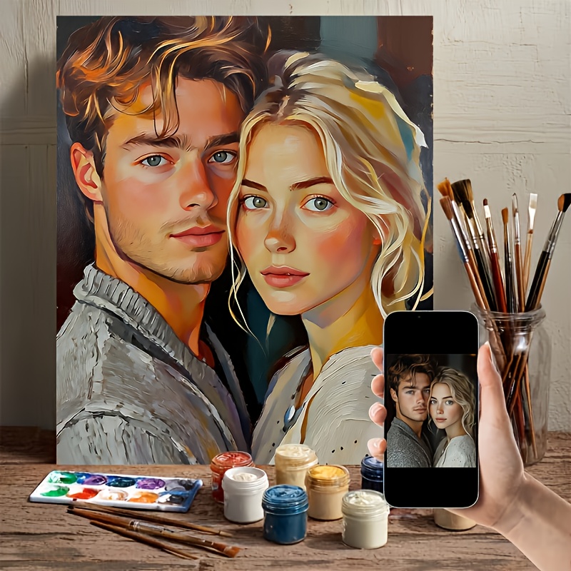 professional art use turn your photo into painting   color diy adult paint by number kit personalized picture to oil painting frameless for university and high school attendees as well as art practitioners   gift for couples