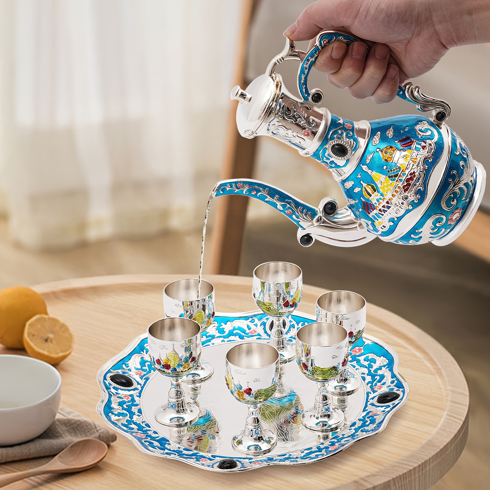 Aladeno Vintage Tea Set - Zinc Alloy Retro Coffee Pot