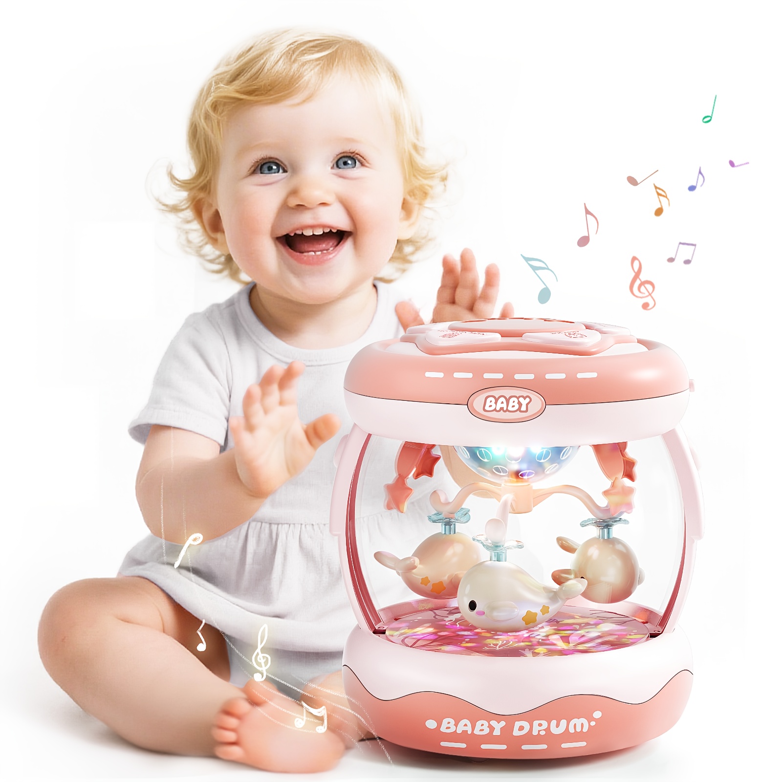 TEMU Jovow, Music Toy For Babies Over 3 Months Old, Interactive Rotating Projector With Music And , Multi-functional Learning Suitable For , Sensory