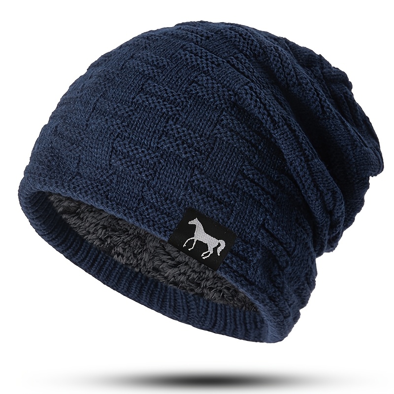 TEMU Un unisex a quadri, caldo, foderato in pile, e antivento. Un elegante senza visiera per , e confortevole, per le fredde autunnali e invernali.