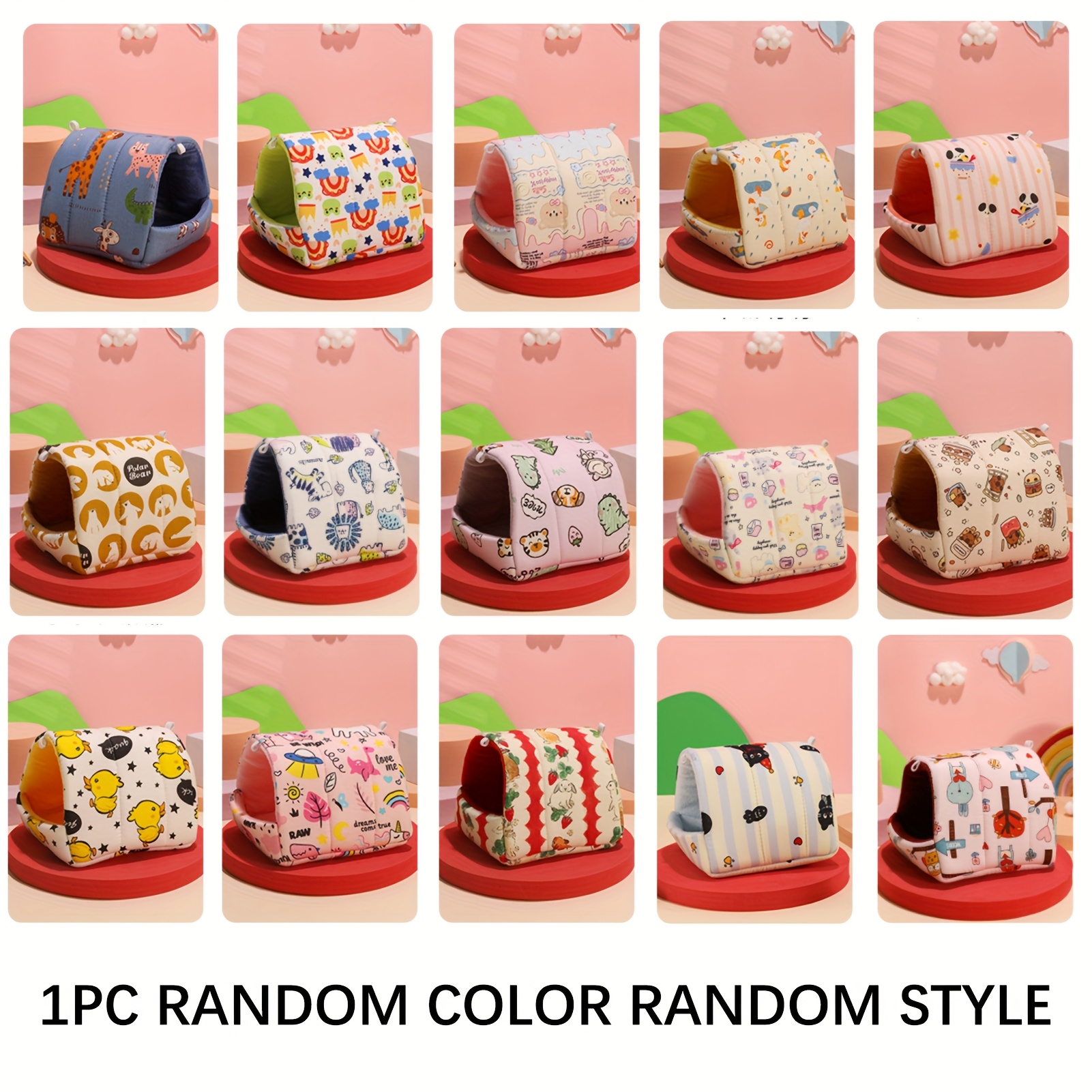 TEMU Random 1pc Color And Style Pet Nest And Nest Supplies Small Animal Bed Hamster Chinchilla Winter