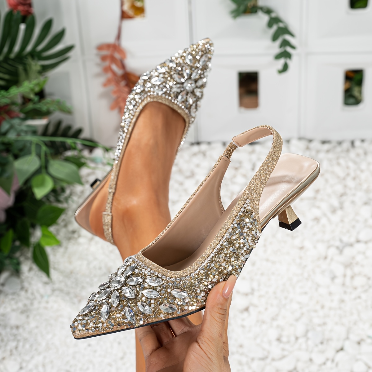 synthetic ankle strap kitten heel pointed toe   heel fashion solid color womens shoes hs2025 3 for office     Product details 4