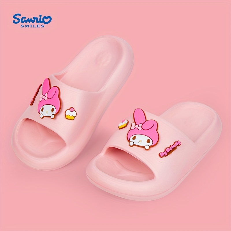 

My Melody Cute Cartoon Open Toe Slippers For Girls, Non Slip Lightweight Slippers For Indoor Shower Pool, All Seasons