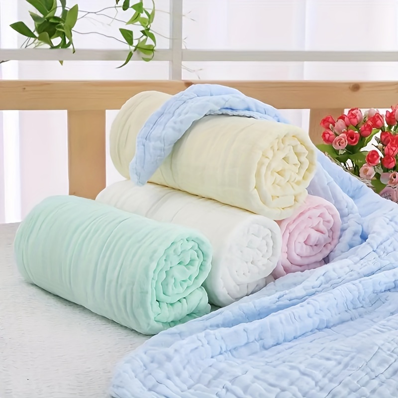 soft six layer cotton bath towel gauze bath towel plain color wrap blanket details 4