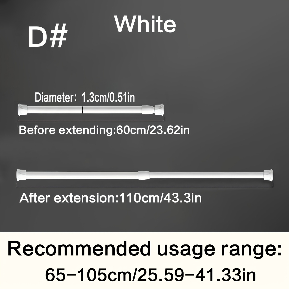 TEMU 1pc No-drill Multi-functional Telescopic Rod, Does Not Damage Walls, , Ideal For Use As A Shower Curtain Rod, Wall-mounted Towel Bar, And