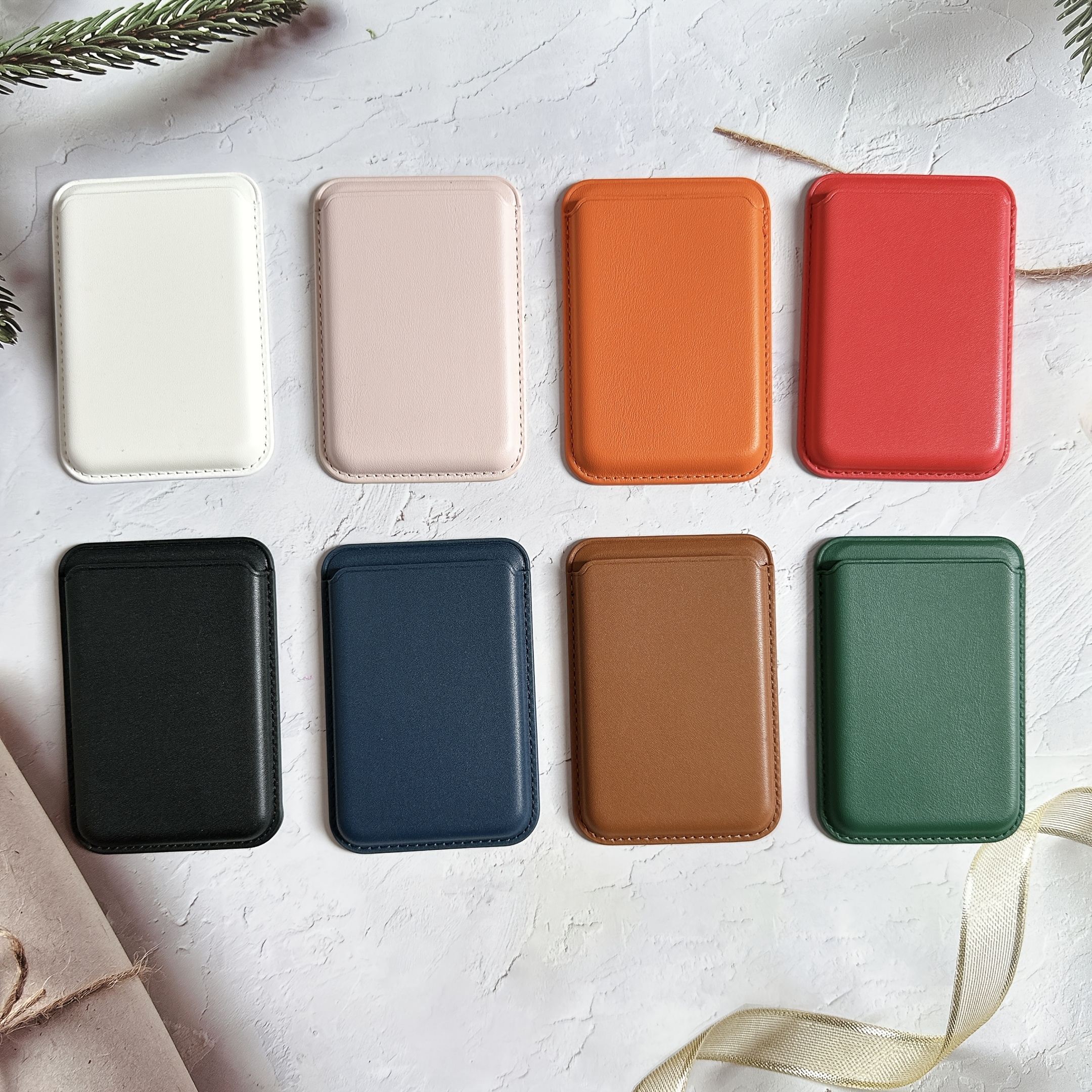 

Magnetic Card Holder For Iphone, Leather Wallet Attachment, Slim, Holds 1-2 Cards, Compatible With /15/14/13/12 , With Pocket For Iphone