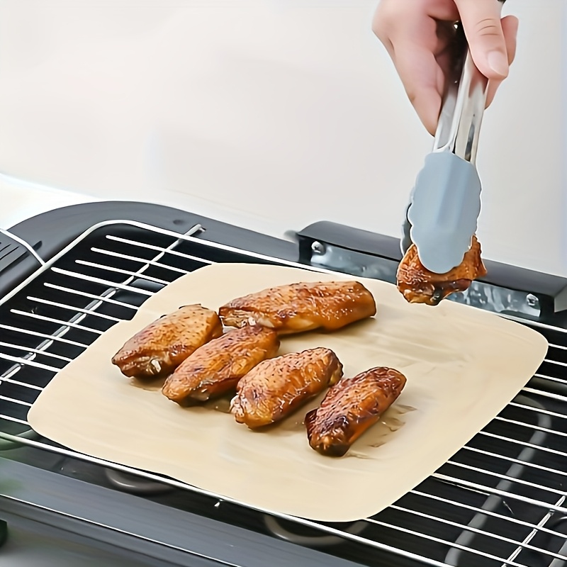 50pcs Square Air Fryer Parchment Paper Liners, Oil-Proof, Water-Resistant, Non-Stick, Easy Cleanup, Microwave & Oven Safe, Ideal for Baking, Roasting, with Commercial Kitchen Supplies, Cooking Liner | Nonstick Liner | Waterresistant Material, Air Fryer Liners
