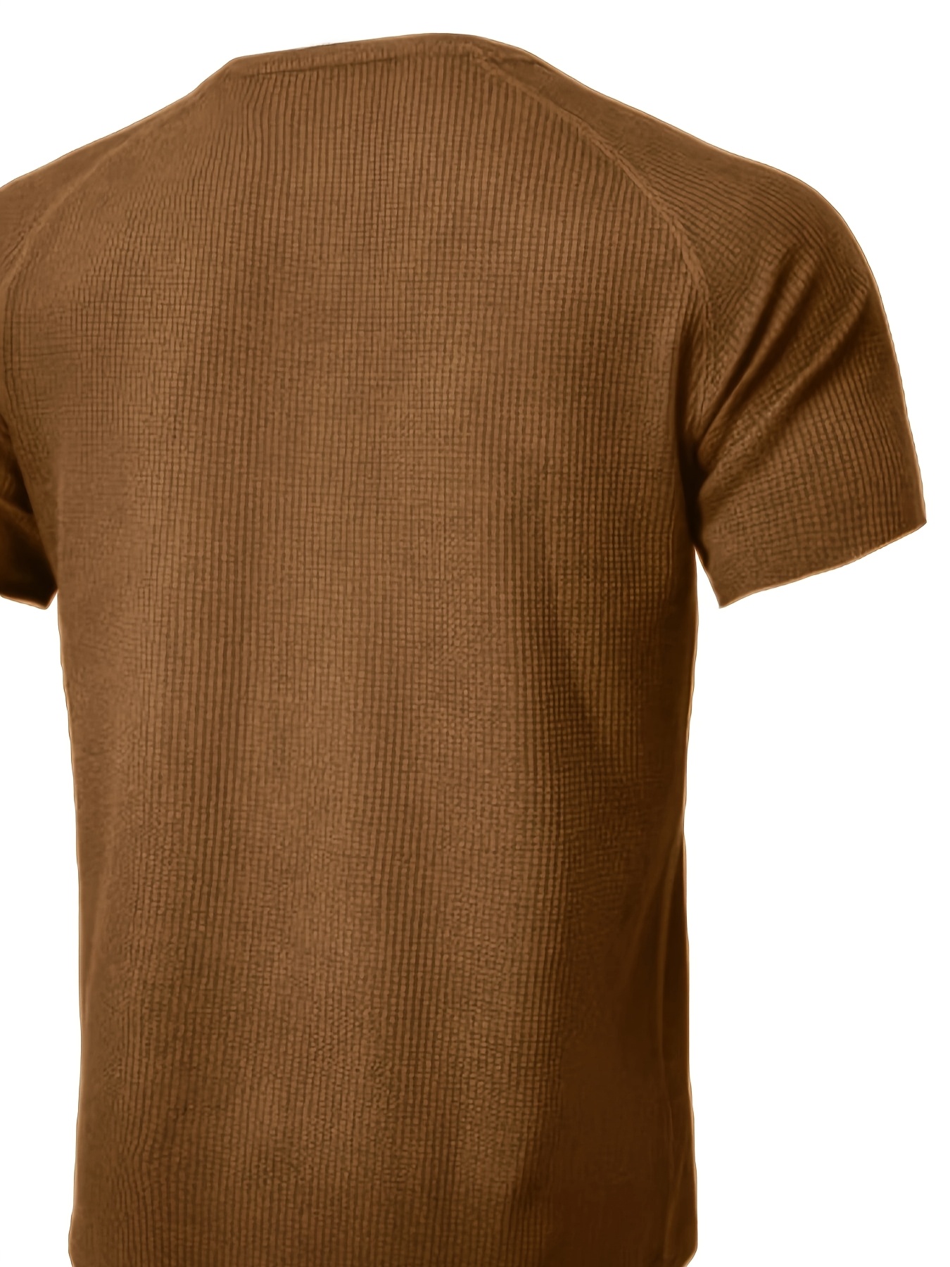 A piece ofPlus-size Men's loose solid color Henry shirt, round neck half-button short-sleeved shirt, suitable for summer outdoor activities, PLUS SIZE