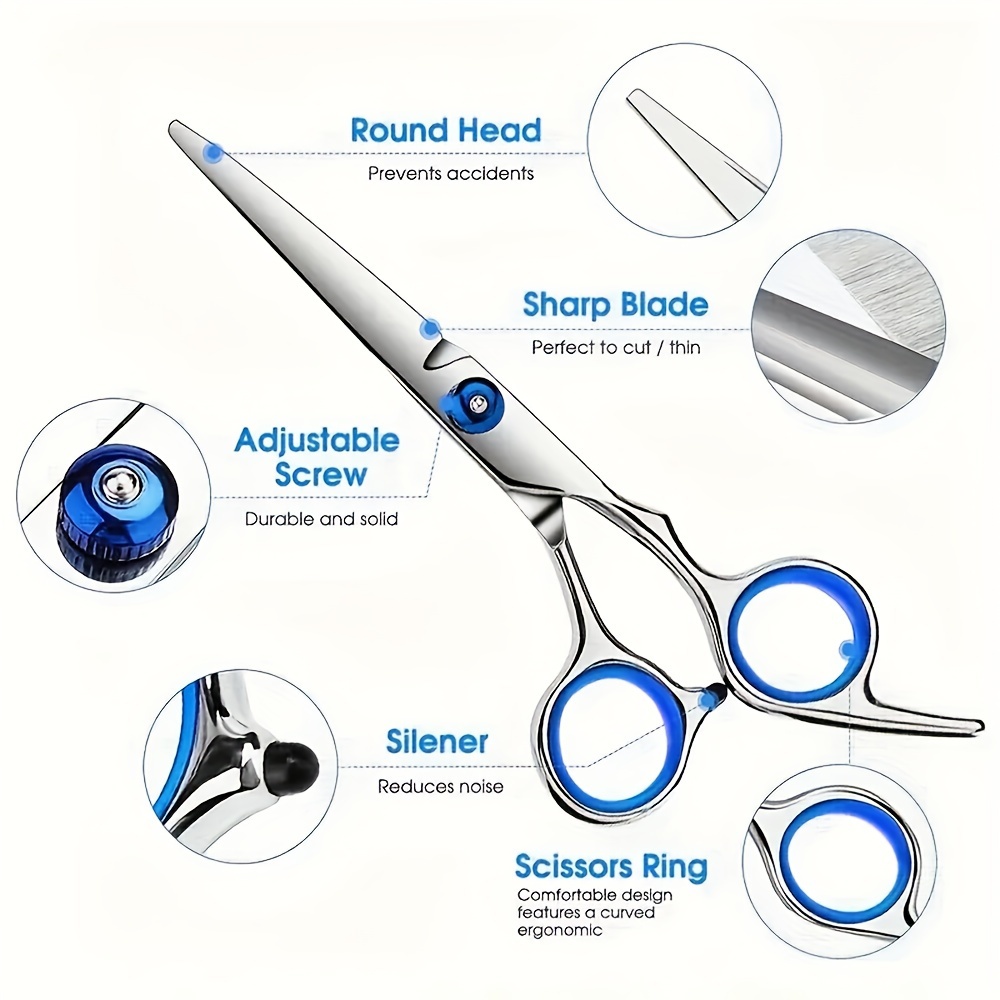6 haircut scissors professional hair cutting scissors with sharp blades comfortable to hold suitable for home barber salon use details 2