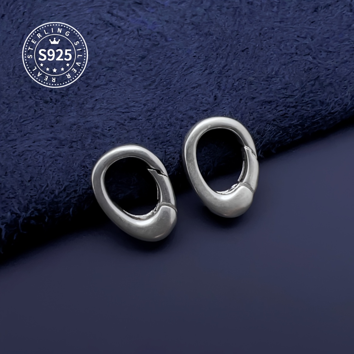 S925 Sterling Silver Thickened Oval Universal Clasp for Jewelry Linking
