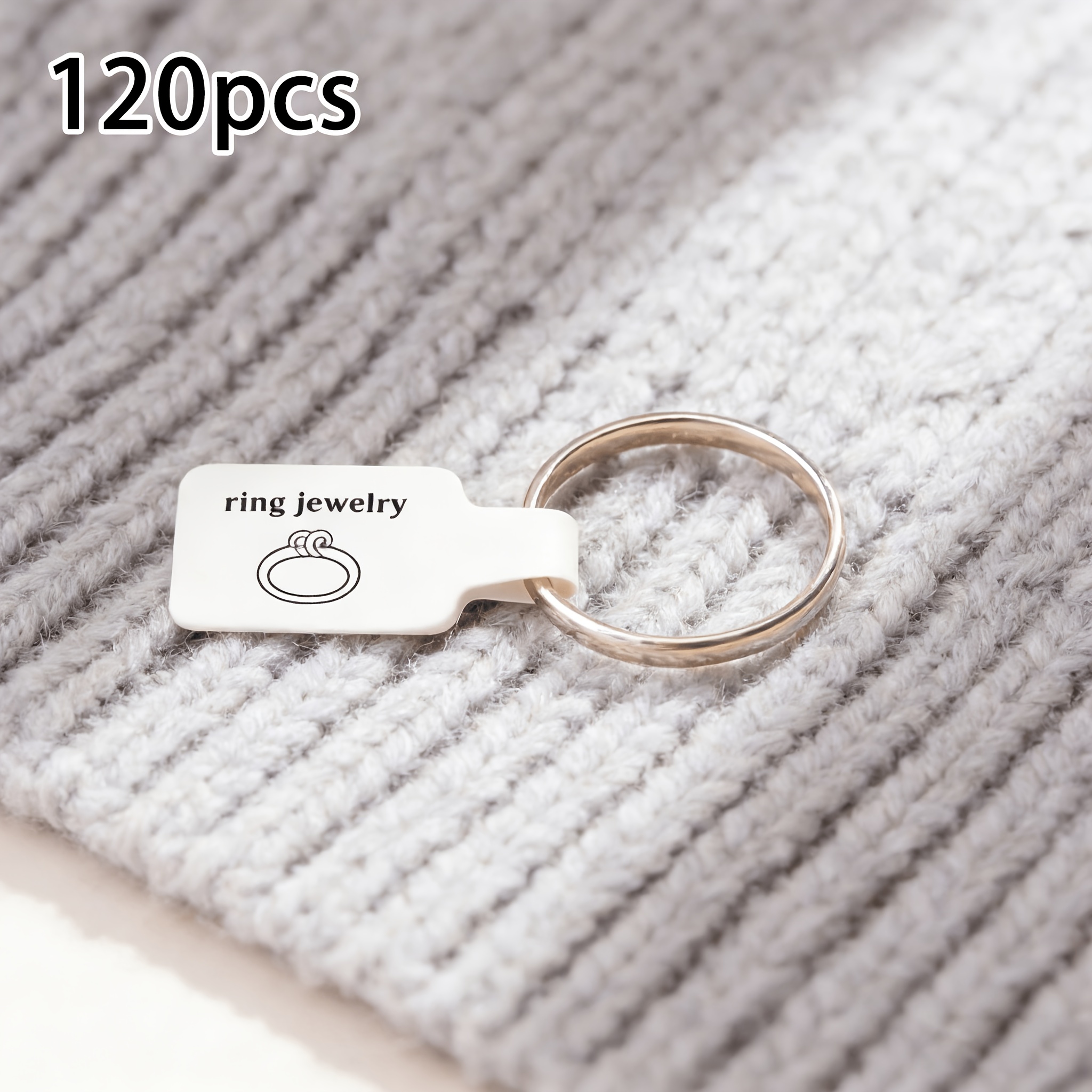 TEMU Customized Ring Tag Stickers, With Personalizable Logo/text, Waterproof Self-adhesive Irregularly Cut Jewelry Stickers; Suitable For Engagement
