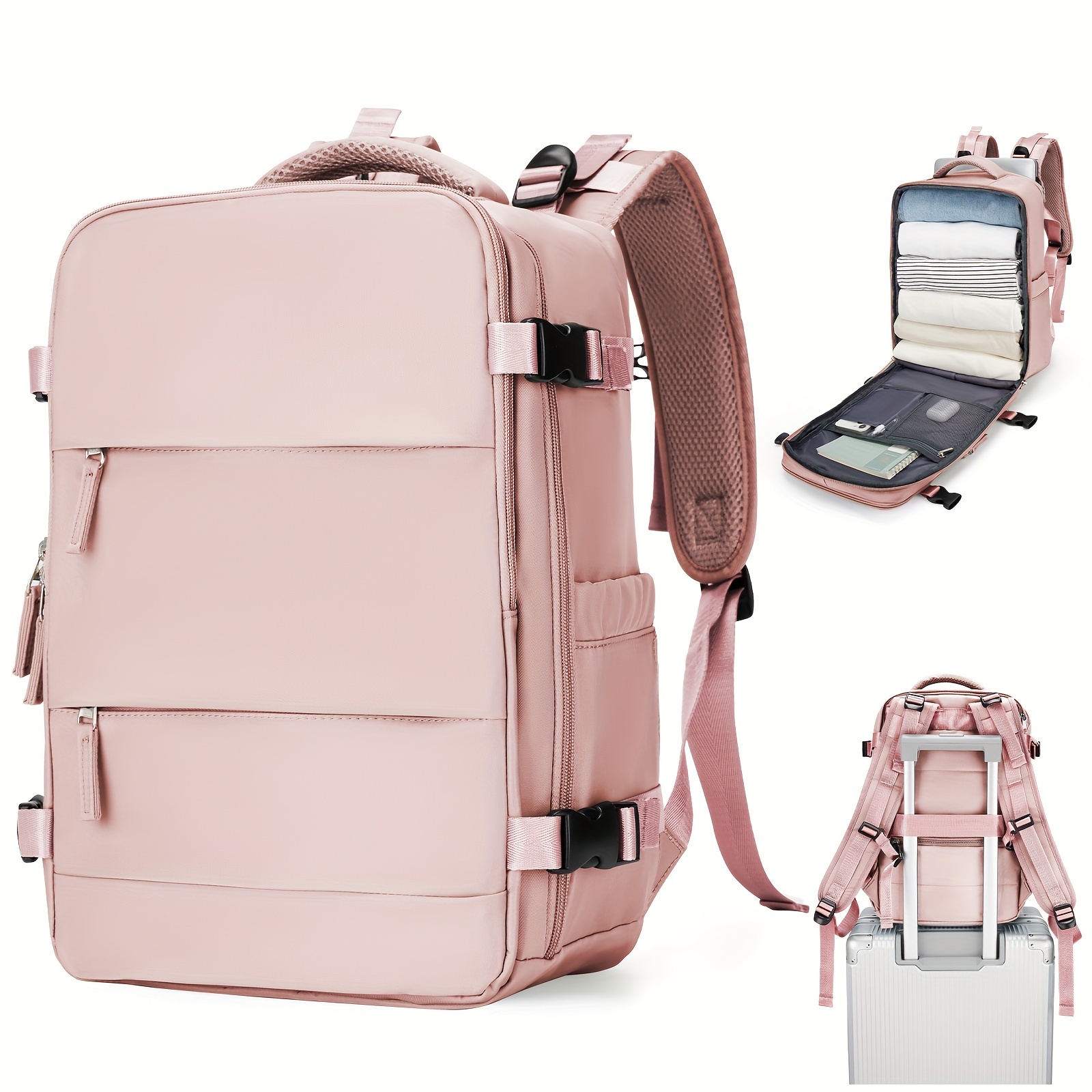 

Spacious Multi-functional Backpack, Large Capacity Zipper Rucksack, Women's Daypack For School Use