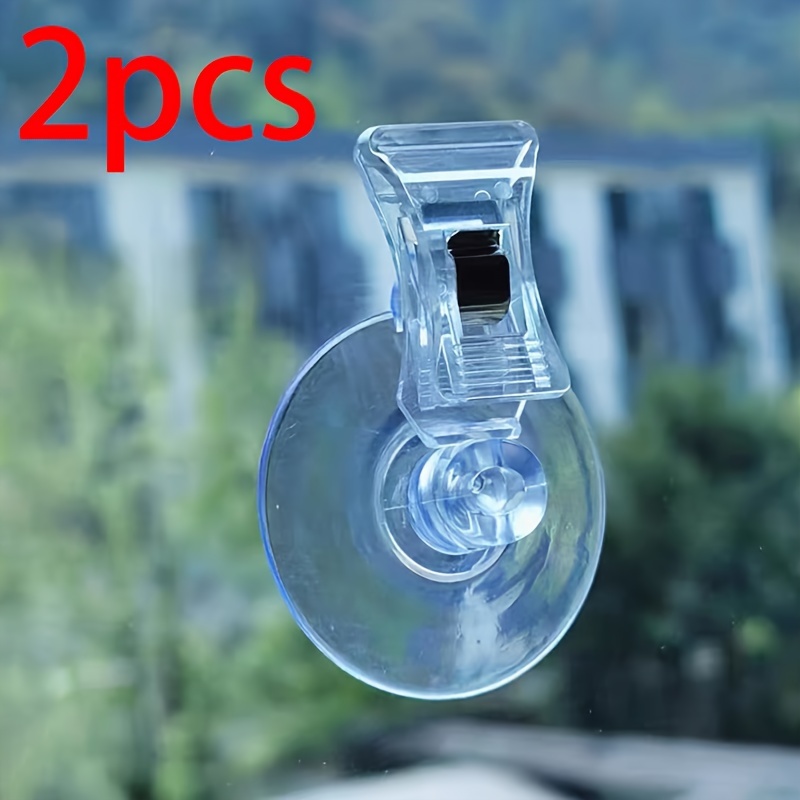 Set Of 2 Suction Cup Clips Ideal For Use In Offices, Living Areas, And - Versatile Suction Clips Designed For Doors And Windows - Straight Clip For The Of A Table, Utility Hooks