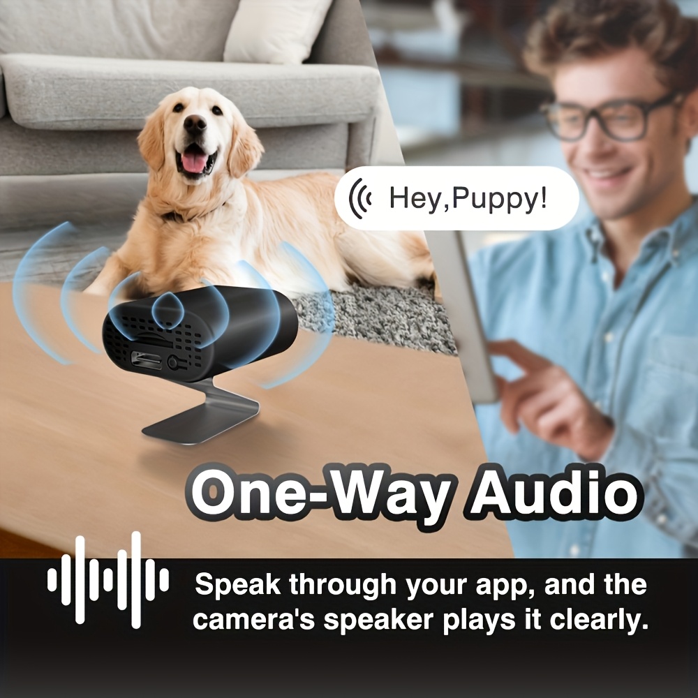 Cámara de seguridad inalámbrica Wifi compacta para el hogar - una cámara portátil para interiores con detección de movimiento, visión nocturna y alertas para teléfonos inteligentes, con un diseño compacto alimentado por USB adecuado para la monitoreo del hogar, apariencia moderna y elegante, lente de alta calidad