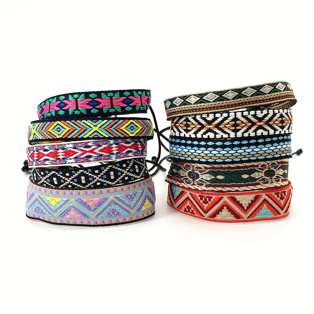 10pc Artistic Vintage Handmade Men's Braided Bracelets Set