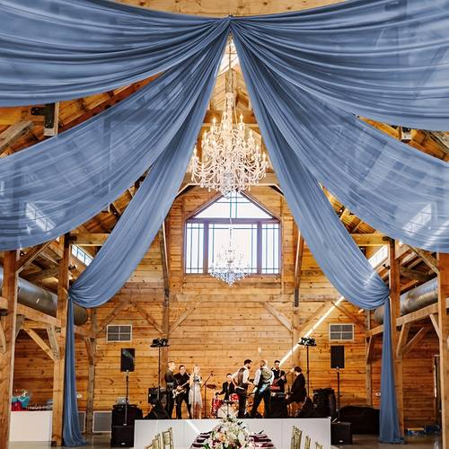 1pc dusty blue ceiling drapes wedding arch draping fabric 1 panel 5ftx26ft tulle tent drapes for events sheer backdrop drapes wedding arches for ceremony canopy ceiling tulle drapery party banners banners decor no holes tulle