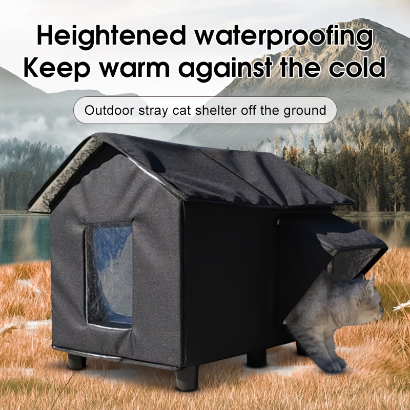 

Winter Outdoor Pet Shelter For Cats And Dogs - , Warm, Rainproof, Oxford Cloth House With Enclosure