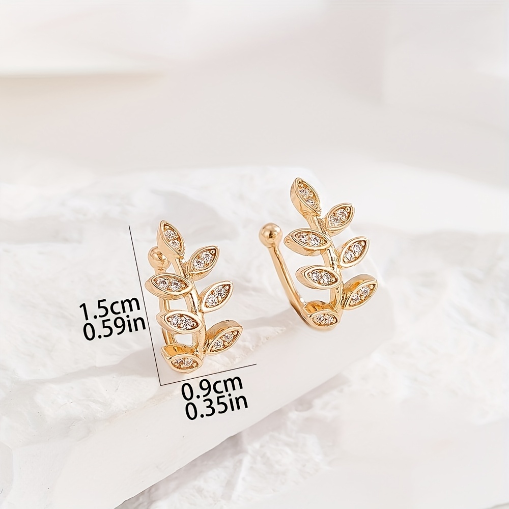 Explosive Delicate Leave Earstuds - Delicate and Simple - Leaves Ear Bone Clips - No Piercings Ear Clips - Adjustable Earrings - Super Fairy Forest High-end Earrings