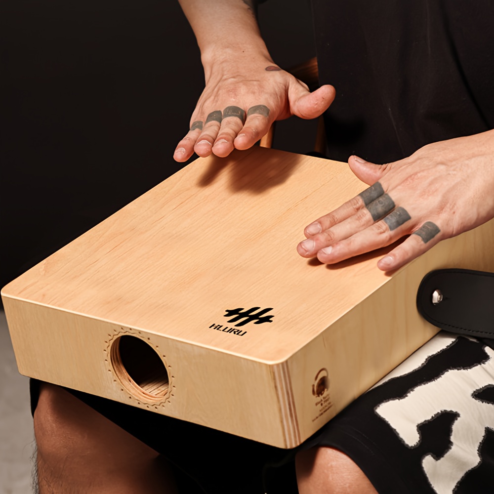 Hluru Travel Cajon Drum - Versatile Hand Percussion for Blues, Jazz & More - Durable Wooden Box with Snare Strings