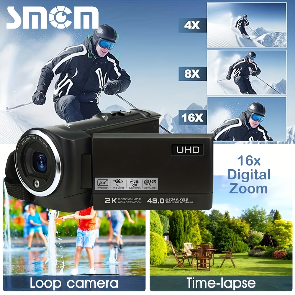 48 video camera 16x zoom tft display ° - Temu