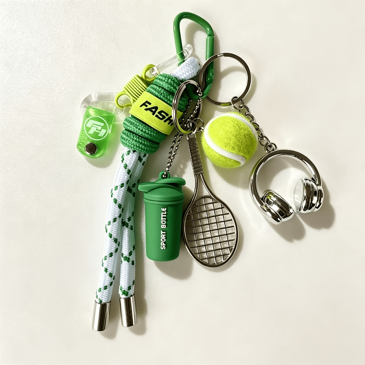 TEMU Trendy Braided Rope Tennis-themed Keychain Creative Pendant, A Versatile Sporty Accessory For Stylish Trendsetters Of Genders. An Accessory For