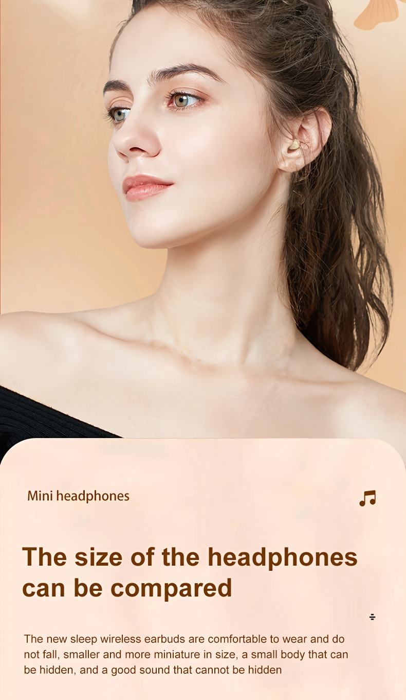 Invisible Sleeping Headphones - Ultra Small Mini In Ear Sports 6.0 Bluetooth Wireless Earphones, 6D Bass Sound Effect HIFI Music Earbuds, Low Latency, Dual Noise Reduction, And Sleep/Game Mode, Surprise Gifts for Couples, Students, And Adults