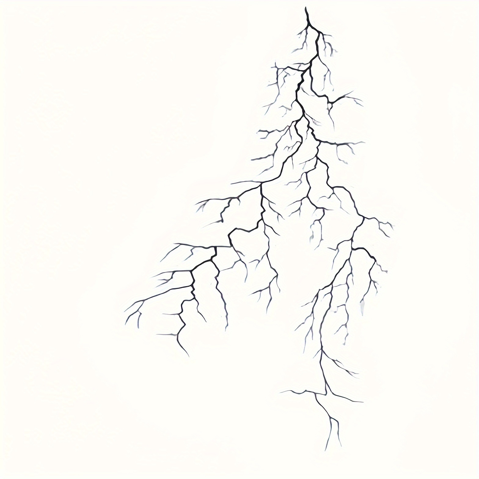 Large Gothic Dark Temporary Tattoo Sticker With Lightning & Black- - Waterproof For /juice-based Body - - Dark Aesthetic Line Art For Parties, Festivals, Events - Long-lasting Wear