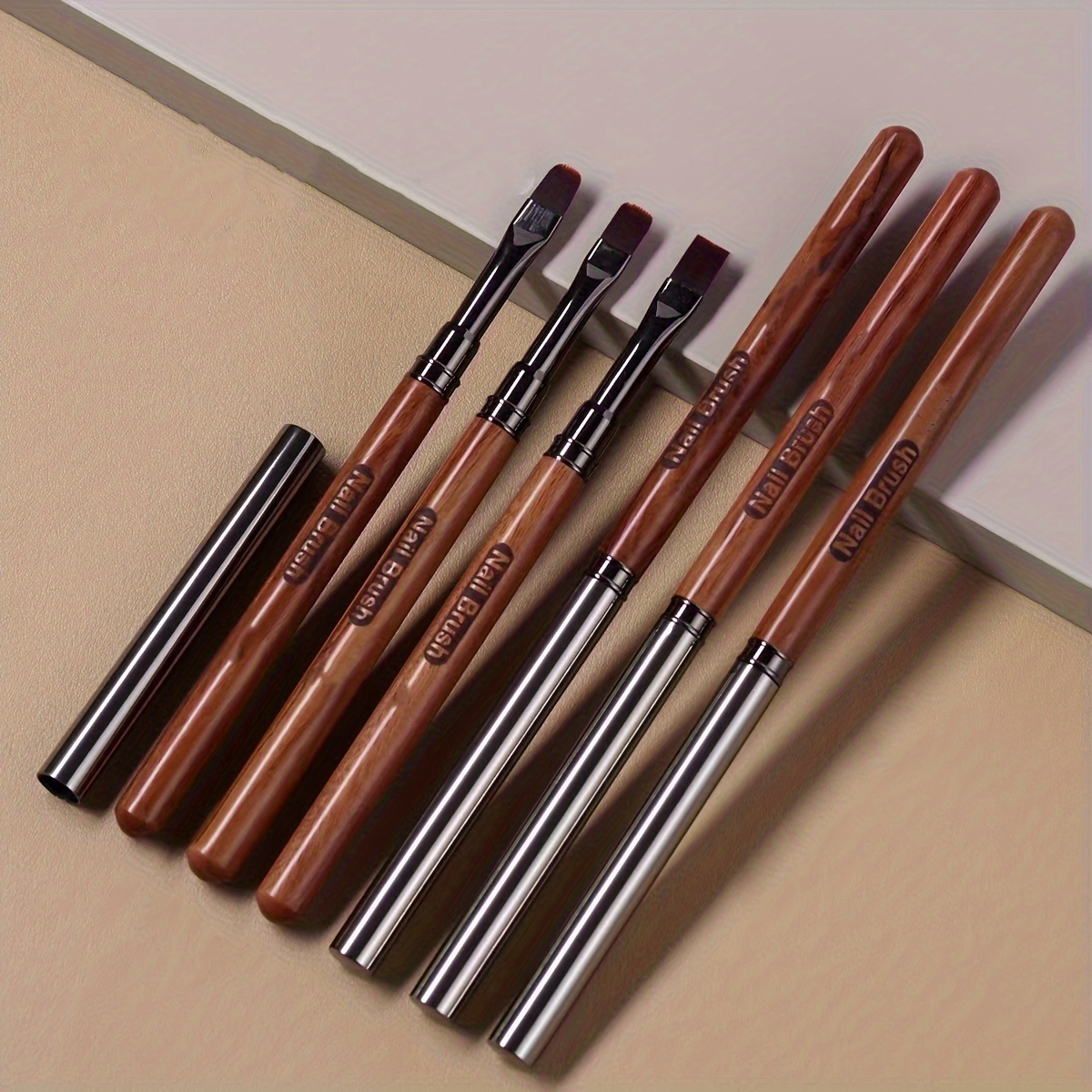 

Nail Art Pen Large Size Large Square Round Phototherapy Pen With Cap Sandalwood Rod Construction Pen Nail Art Tool High-end Texture