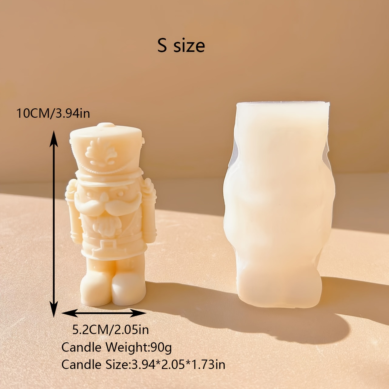 TEMU 【商品名】大きなひげの将軍 キャンドル シリコンモールド ナツクラッカー 士官像 シリコンモールド アロマ キャンドル、石膏、コン、石鹸、レジン モールド ホーム デコレーション