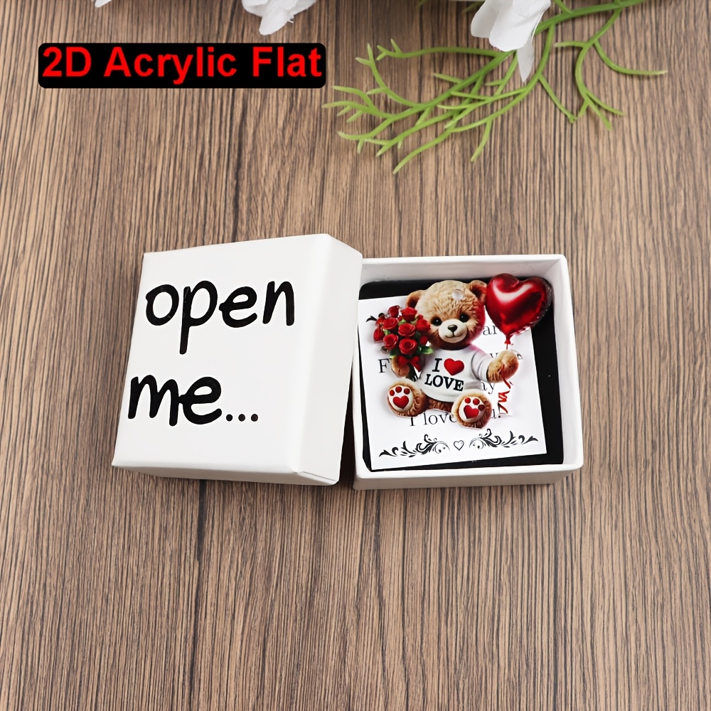 A Gift Box Featuring A Teddy Bear For Valentine's Day, Marked With "". A For Valentine's Day, Anniversaries, Or Birthdays, Complete With Adorable 2d , Cards, And Boxes