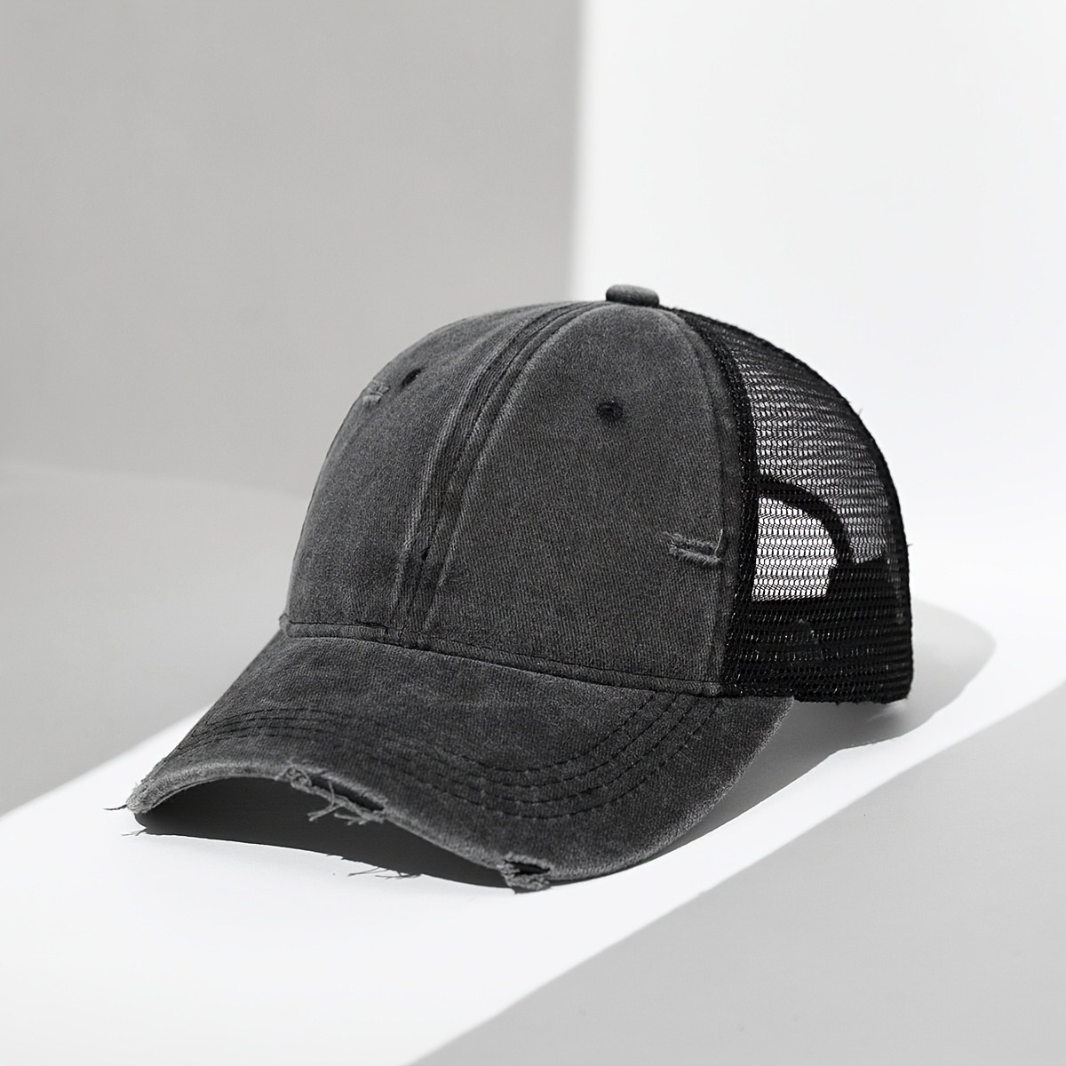 TEMU Washed Distressed Unisex Baseball , Suitable For Outdoor Hiking, Beach, And Travel