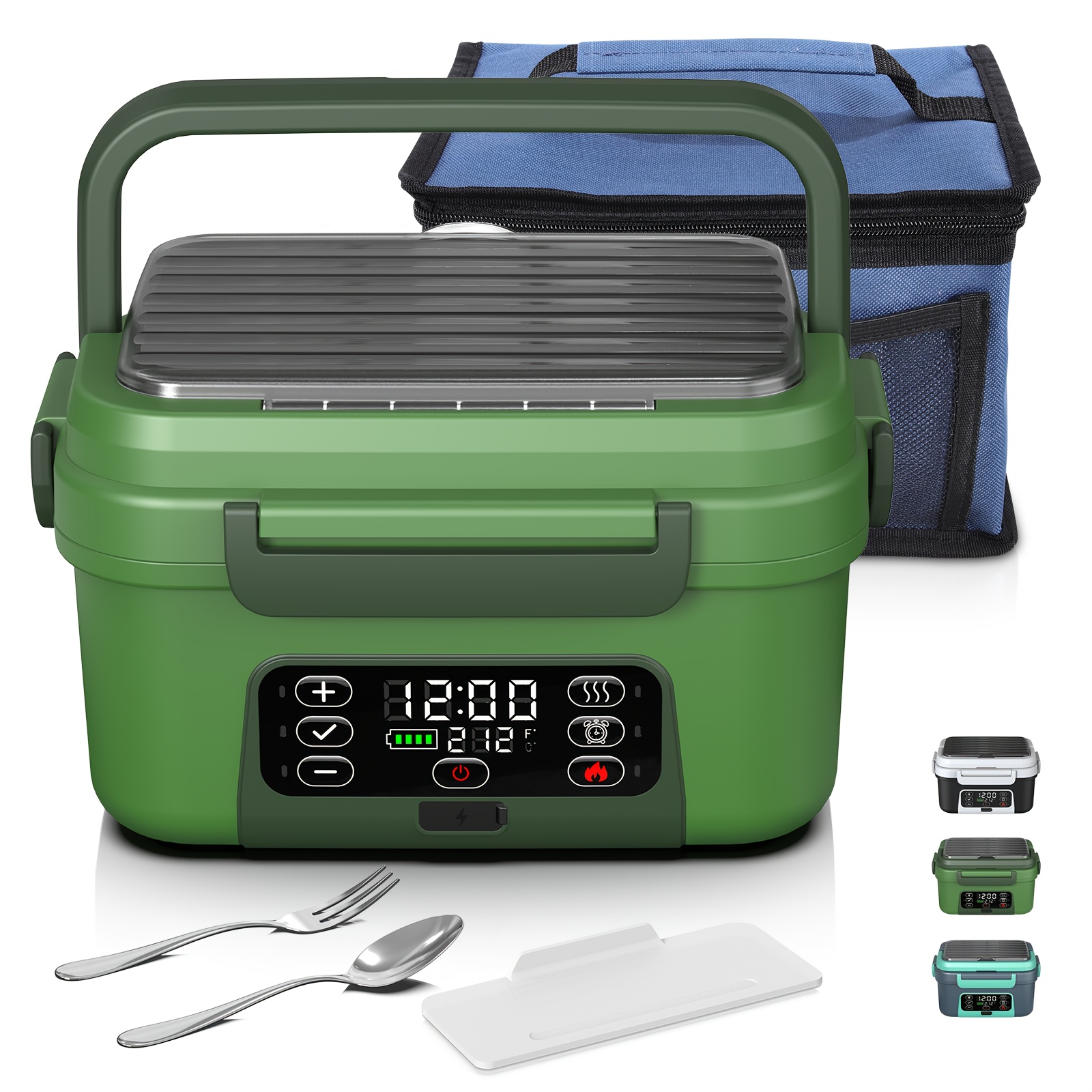 TEMU Smart Insulated Lunch Box With , Electric-heated Lunch Box, Wireless-heating Lunch Box, Stainless Steel Leak-proof Design, 1l Large Capacity,