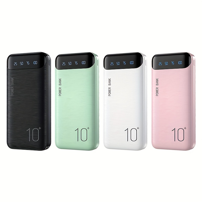 power bank portátil de   capacidade 10000-20000mah, carregador usb portátil 5v2.1a, led e tela digital, adequado para dispositivos ios/android, saída 2 , entrada type-c/micro, bateria de polímero de lítio   e estável, presente de  , presente de ano   detalhes 1