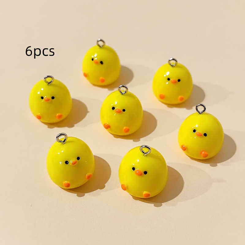 TEMU 6 pièces/Pack Jaune Résine Accessoire DIY pour Boucles d'Oreilles et Pendentifs