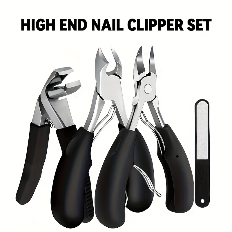 4pcs   toenail clipper set wide jaw extra large opening catcher professional sharp   heavy duty hairdressing scissors for thick nails long handle   safe and convenient